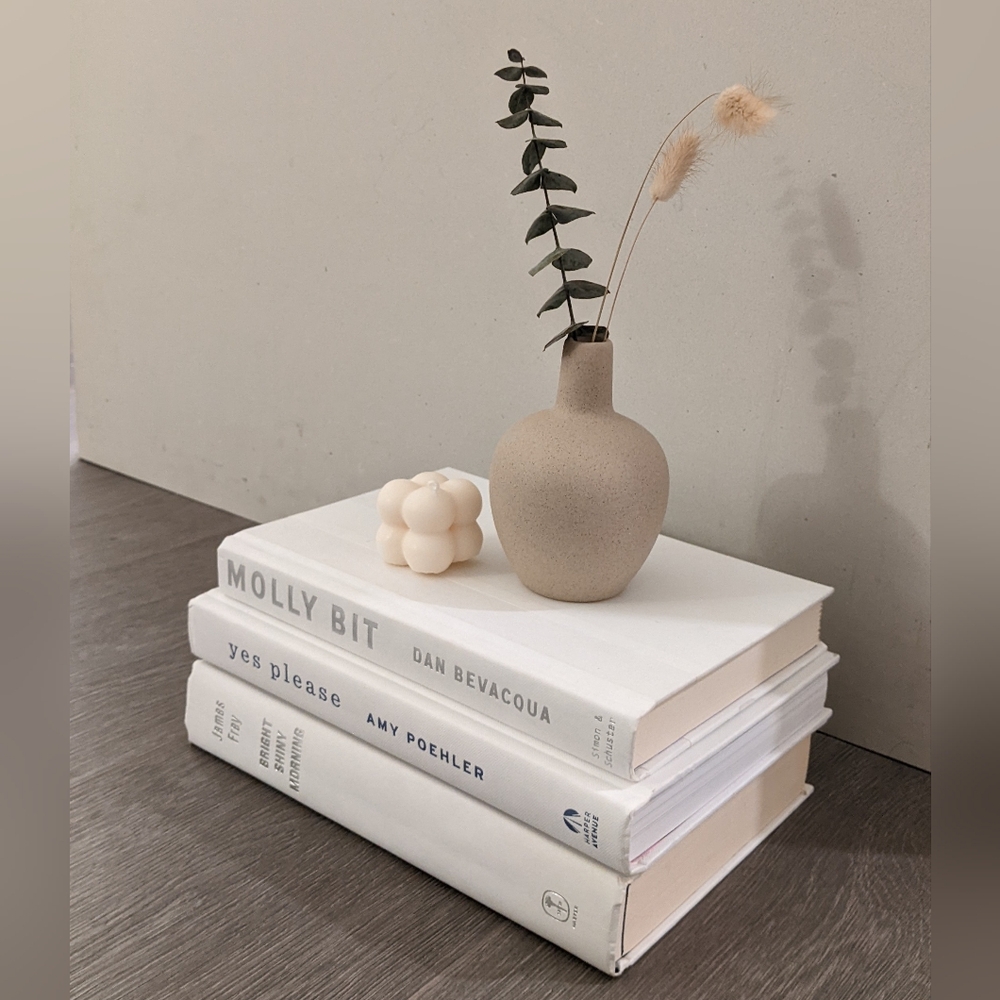 Minimalist White Bookstack × 3